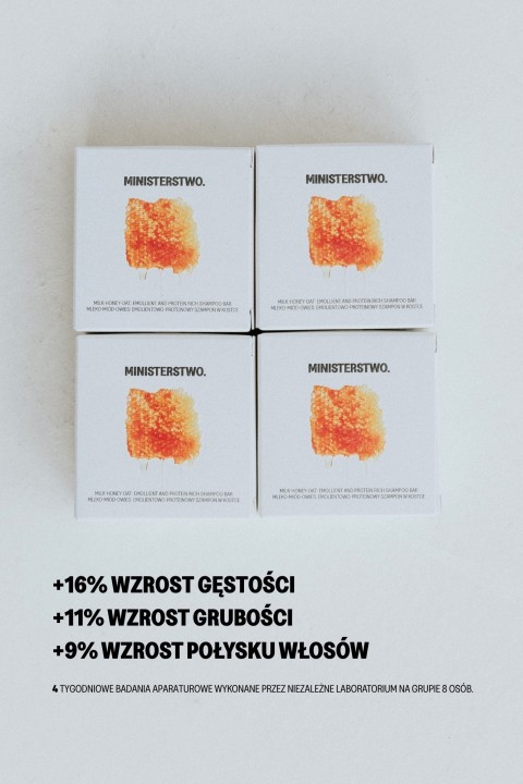 Mleko-Miód-Owies - emolientowo-proteinowy szampon w kostce