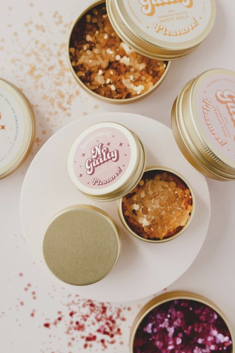 Small glitter tin
